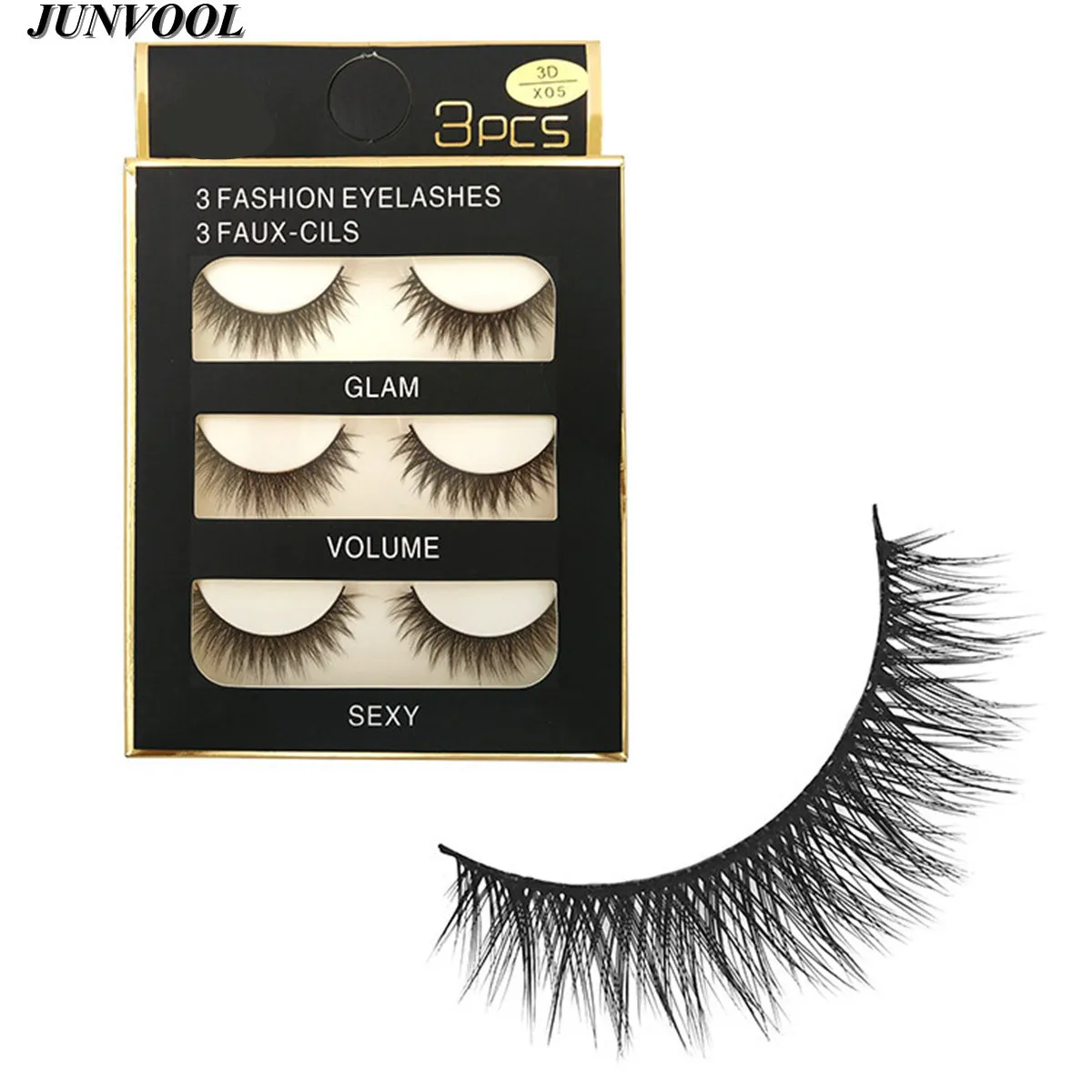 

3 Pairs Thick False Eyelashes Eyelash Cross Naturally Slim False Eye Lashes Sexy Thick Stage Makeup Smoked Big Eyes Fake Eyelash