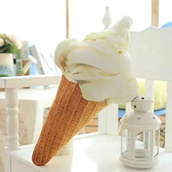 53cm Yellow Мороженое плюшевые игрушки летние мягкие можно держать в руке, подушка в виде еды Декоративные диванные подушки фиолетовый/желтый/зеленый/красный 27/53/68 см - Цвет: 53cm Yellow