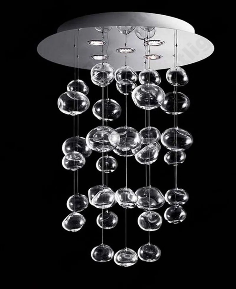

New Modern LED Chandelier Glass Bubble Ether Chandelier Fixture Height 80cm For Home living room Hall Restaurant Chandelier