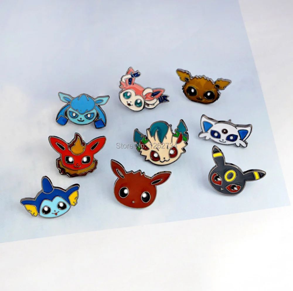9 видов стилей Eevee Sylveon Umbreon vaporion Flareon Jolteon Espeon Glaceon Leafeon металлическая брошь фигурки