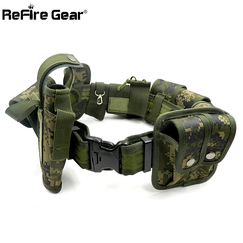 Refire gear 10 в 1 Molle SWAT военная техника тактический ремень для мужчин армейская полиция солдат боевой Пейнтбол Камуфляж нейлоновые ремни