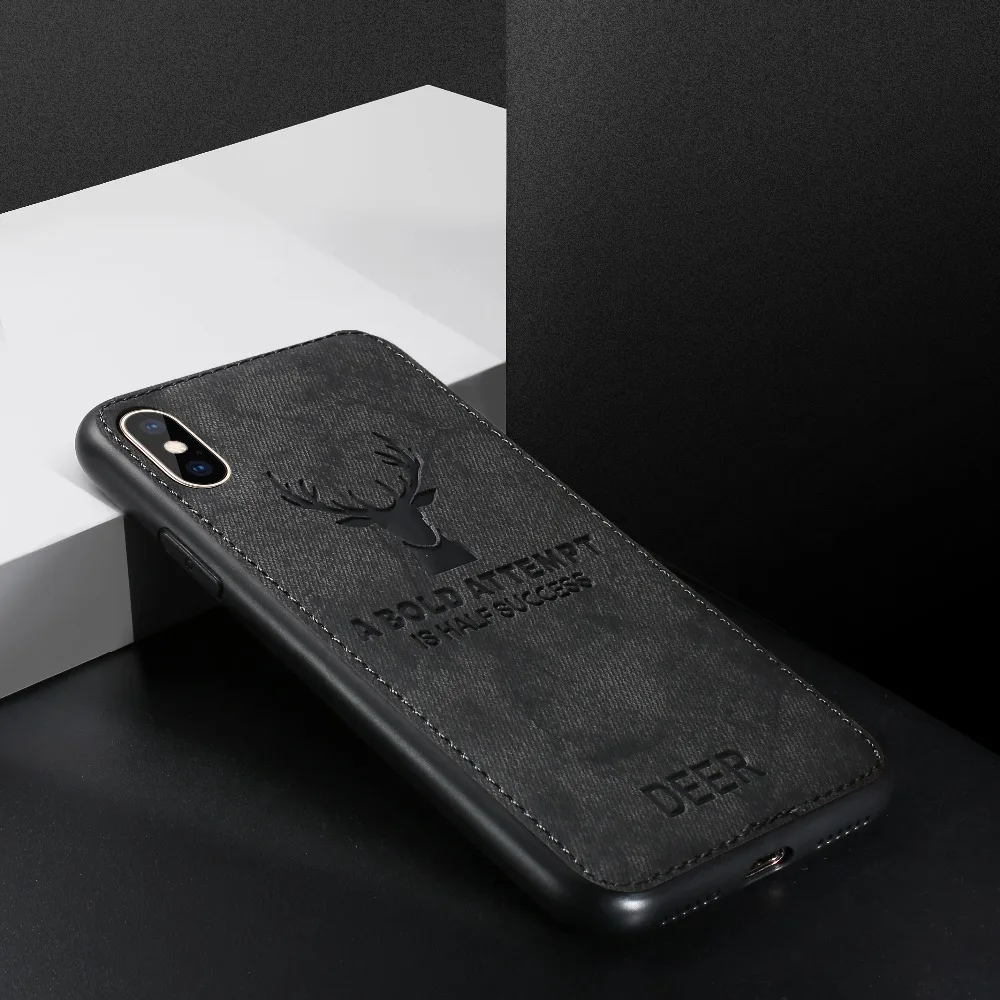 

All-inclusive Mobile Phone Shell for iPhone X 6 6S 7 Plus Anti-fall TPU 8 Plus Deer Horse Leather Back Cover Eagle XS Max