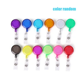 

5pcs/lot Random Color Mini Badge Holder Retractable Ski Pass Nurse Lanyards ID Card Badge Name Tag Holders Anti-Lost Clip