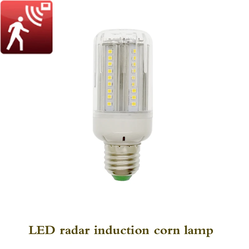 

E27/E26 85-265V 72LED 30W LED Radar Induction Corn Lamp Body Motion Sensing Bright Night Lighting Human Induction Sensor Lights