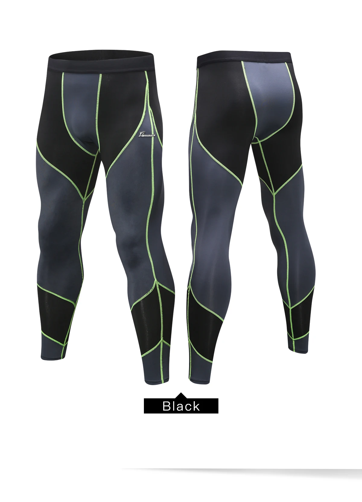 QUESHARk мужские компрессионные колготки для бега, тренировки, гетры, штаны для спортзала, тренировочные леггинсы с завязками на поясе, базовый слой