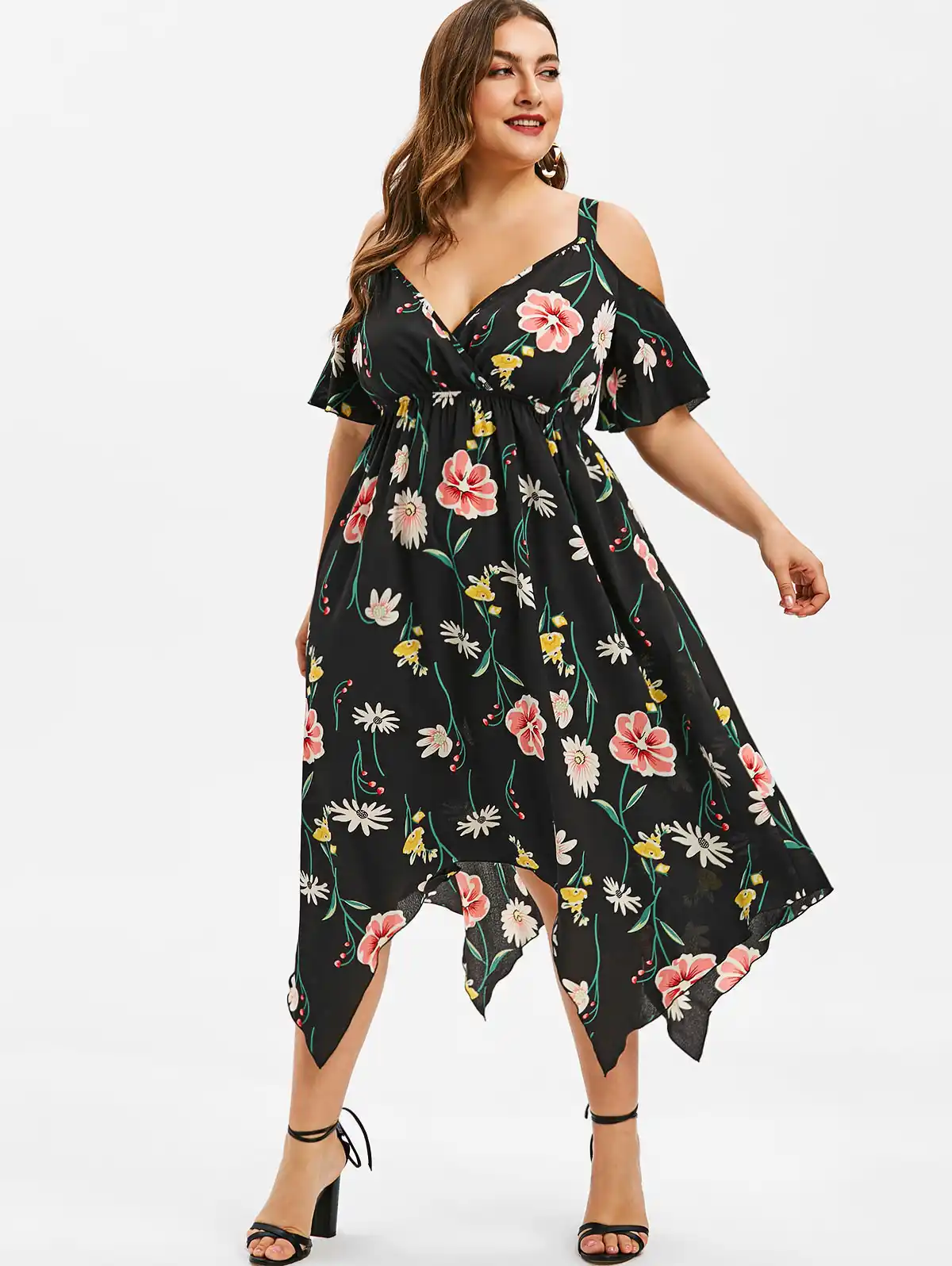 plus size handkerchief dress with sleeves
