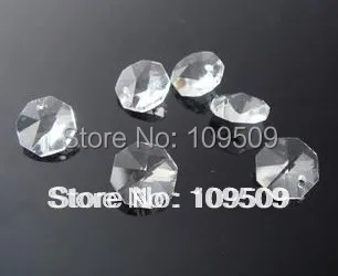 

Free shipping,12mm Clear Machine Cut Crystal Octagon Beads in Two holes Cuatain Beads Chain Parts