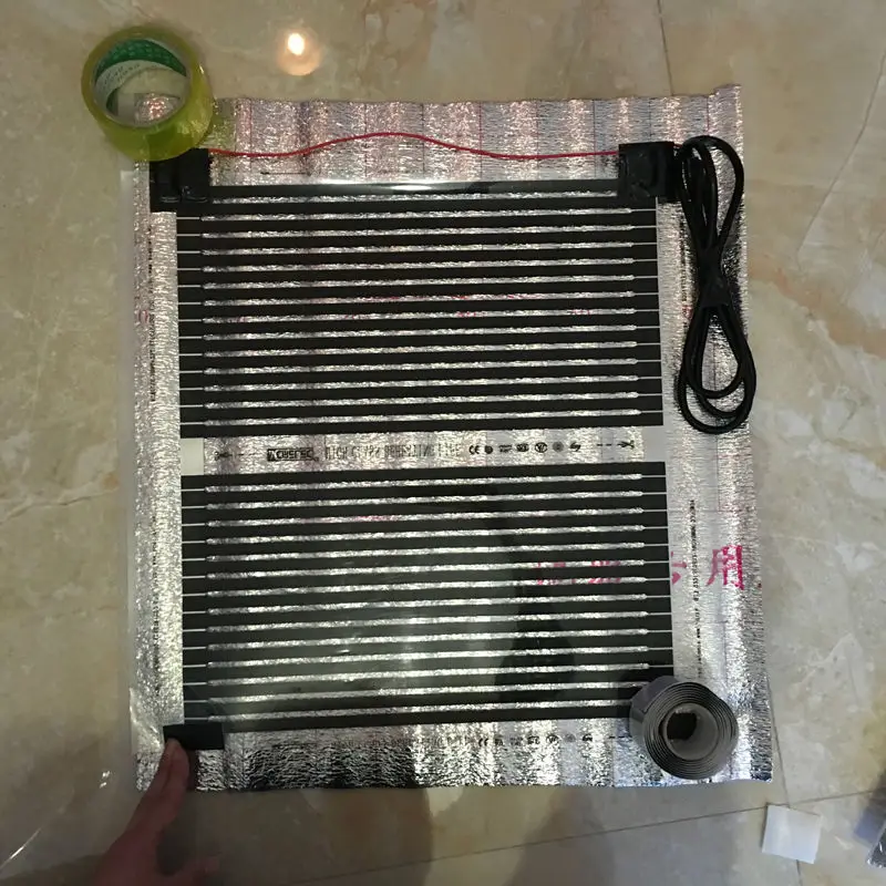 220VAC Far Infrared Electric Floor Heating Films Sample 50cm*50cm With 1.5M Cable Foot Warm Mat 220VAC Far Infrared Electric Floor Heating Films Sample 50cm*50cm With 1.5M Cable Foot Warm Mat