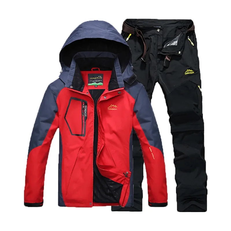 

Men Summer Fishing Hiking Camping Climbing Trekking Outdoor Travel Quick Dry Jackets Trousers Suit Pant Plus Size 5XL
