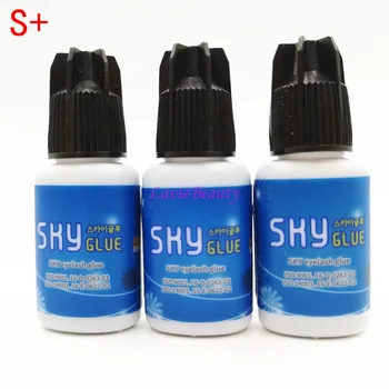 

Free Shipping 5 bottles/lot Sky Glue for Eyelash Extensions 1-2 seconds fast dry eyelash glue Adhesive S+ type,5ml Black Cap