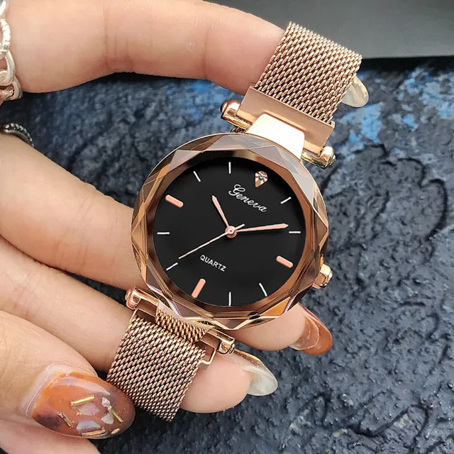 Di Lusso In Oro Rosa Donne Orologi Di Cristallo Femminile Di Maglia Di Acciaio I Di Lusso In Oro Rosa Donne Orologi Di Cristallo Femminile Di Maglia Di Acciaio I