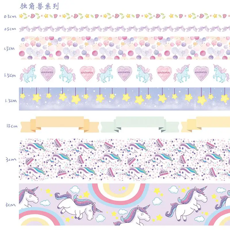 10 шт./упак. Единорог Фламинго вишня в цвету набор декоративного скотча Васи декоративная лента Бумага этикетки клейкая Стикеры лента - Цвет: G