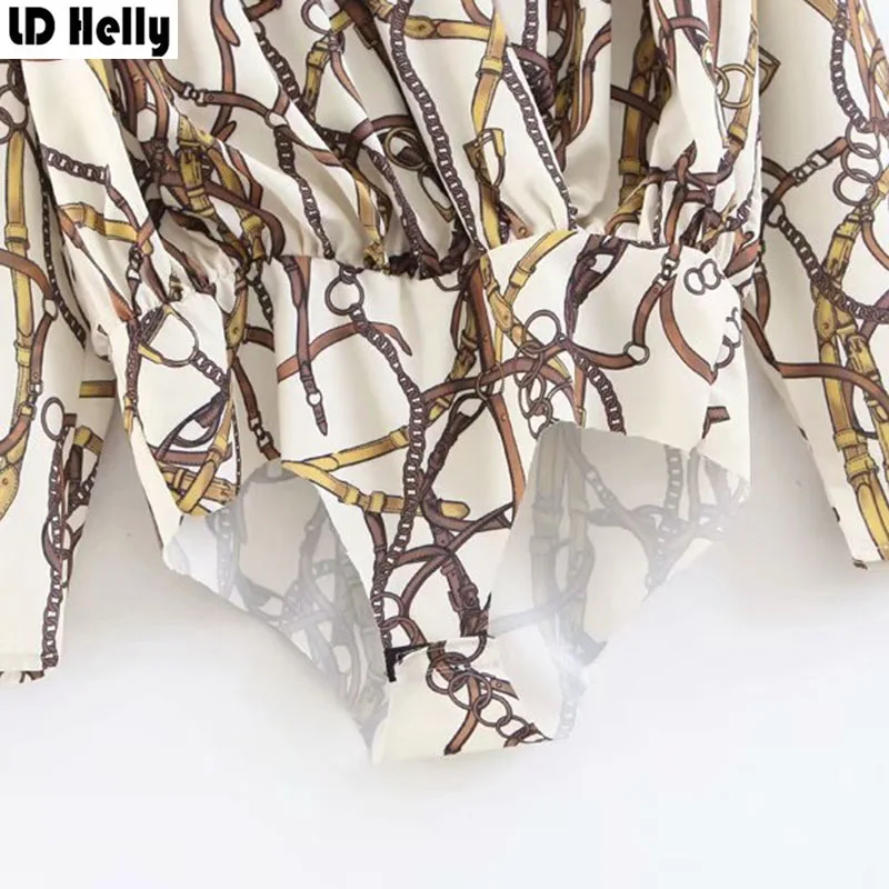 LD Helly новые сексуальные боди Блузы с глубоким v образным вырезом и цепочкой для