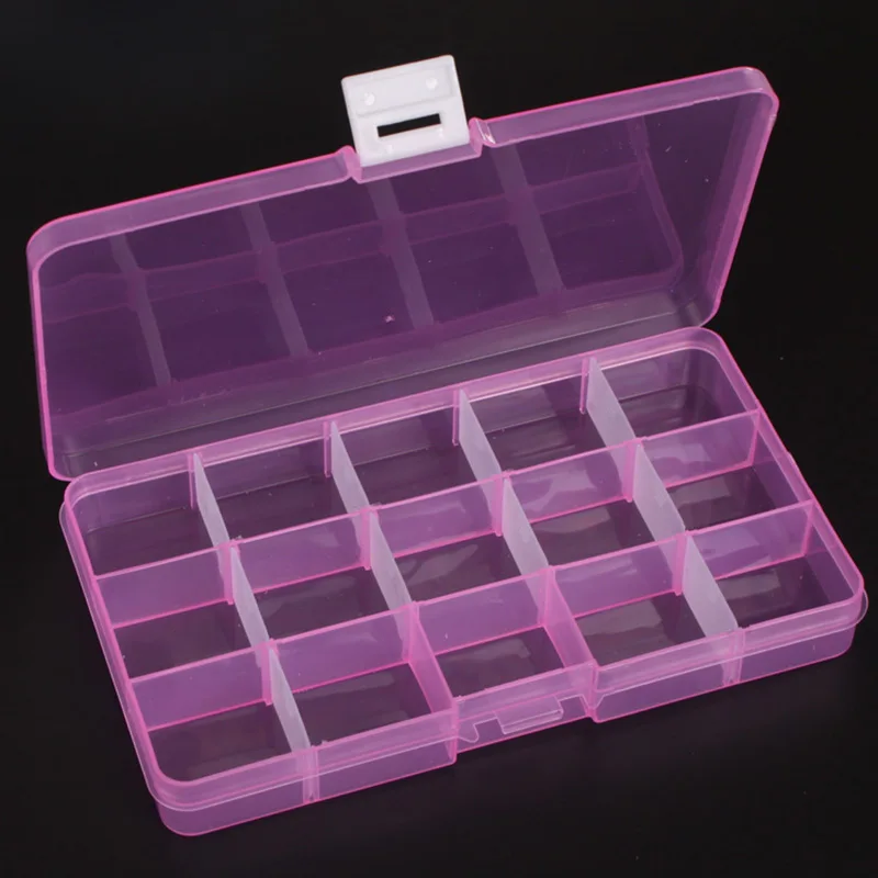 2 шт./лот 15 сетчатых коробок для ювелирных изделий Пластиковый Акриловый Косметический Чехол для пилюль для дизайна ногтей портативный контейнер для хранения DIY контейнер Y2689