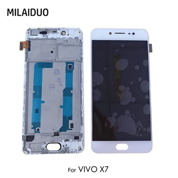 

LCD Display For VIVO X7 Touch Screen Digitizer Glass Full Assembly Replacement Parts Black White With Frame 5.2 Inch