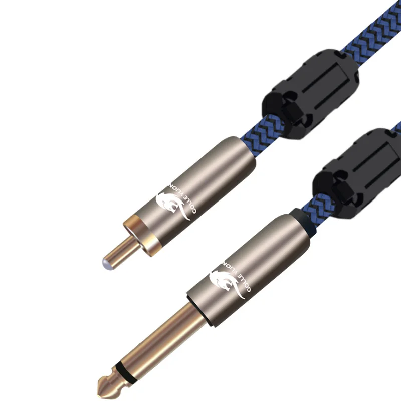 Аудиофильный кабель RCA к моно 1/4 &quotJack для усилителя Soundbox гитарный 6 35 мм с