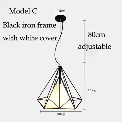 Ретро скандинавский ресторан люстра из кованого железа индивидуальный промышленный стиль креативная люстра освещение люстра для гостиной - Цвет корпуса: Model C with LED