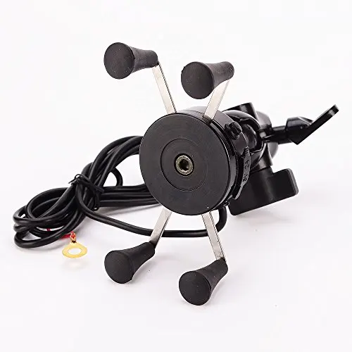 

IZTOSS 12V Motorcycle Scooter CellPhoneCradleHolder,5V 2A USB Car Charger wwith Switch for iPhone Samsung HTC Sony Smart Phones