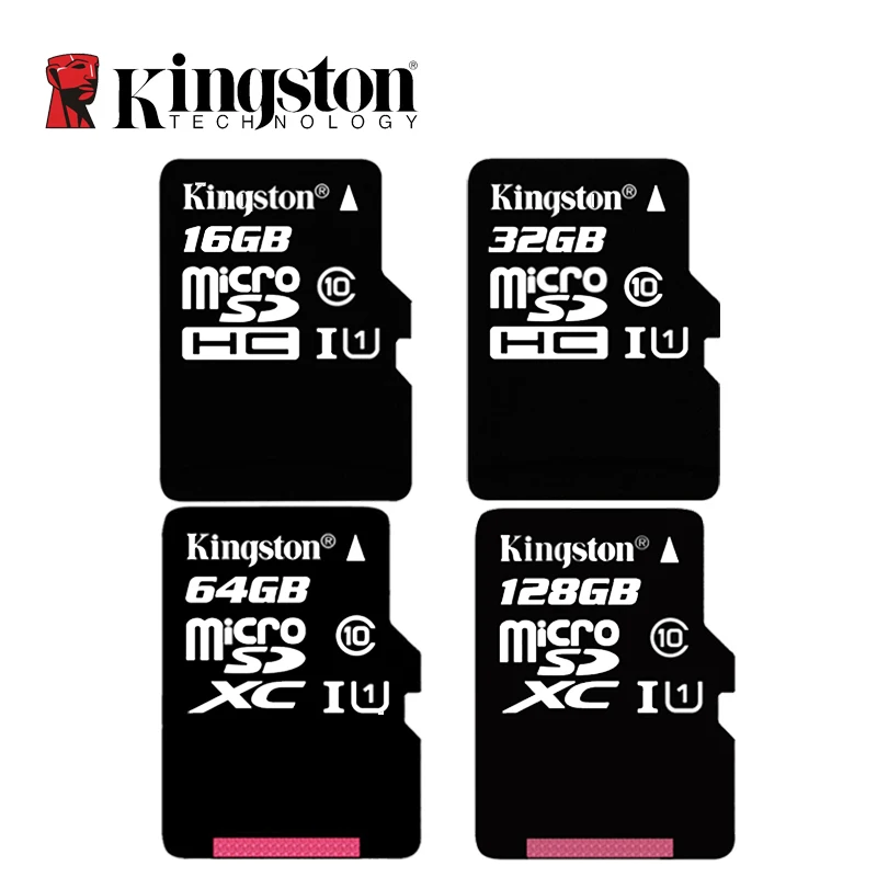 Kingston микро Флэшка C10 карта памяти 128 Гб 64 ГБ 32 ГБ 16 ГБ 256 U1 до 80 МБ/с./с карта класса 10 SDHC SDXC мини SD карта UHI-S флэш-карта