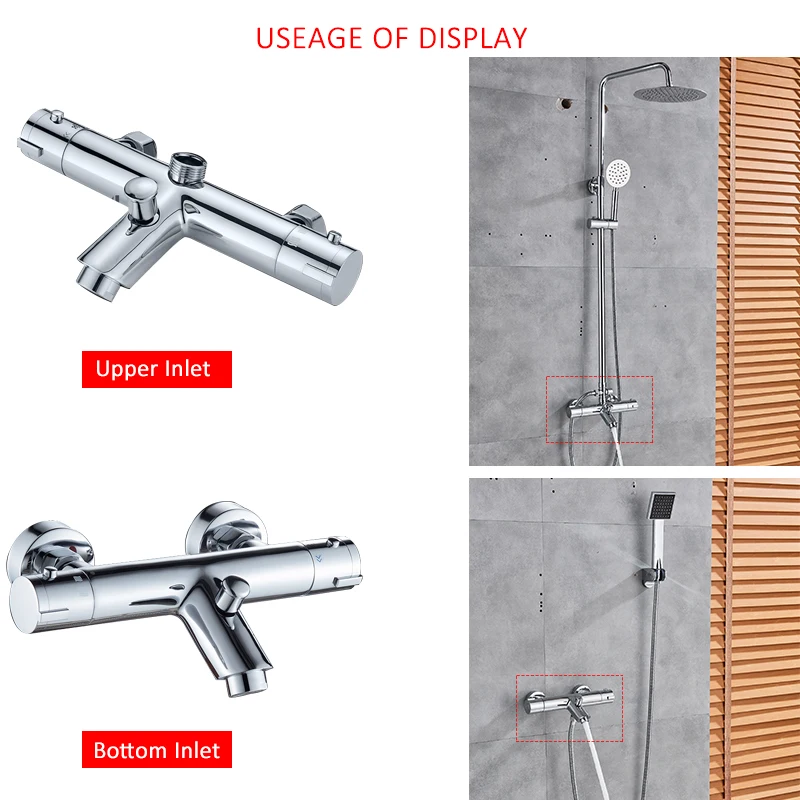 Quyanre Thermostatic Shower Faucets Set Bathroom Thermostatic Mixer Tap Hot And Cold Bathroom Mixer Mixing Valve Bathtub Faucet2