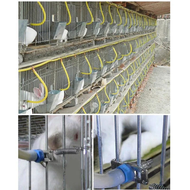 Hot Sell Automatic Nipple Water Feeder+T Tubing + Spring Waterer Drinker Poultry Rabbits Feeder Drinker For Farm Animals