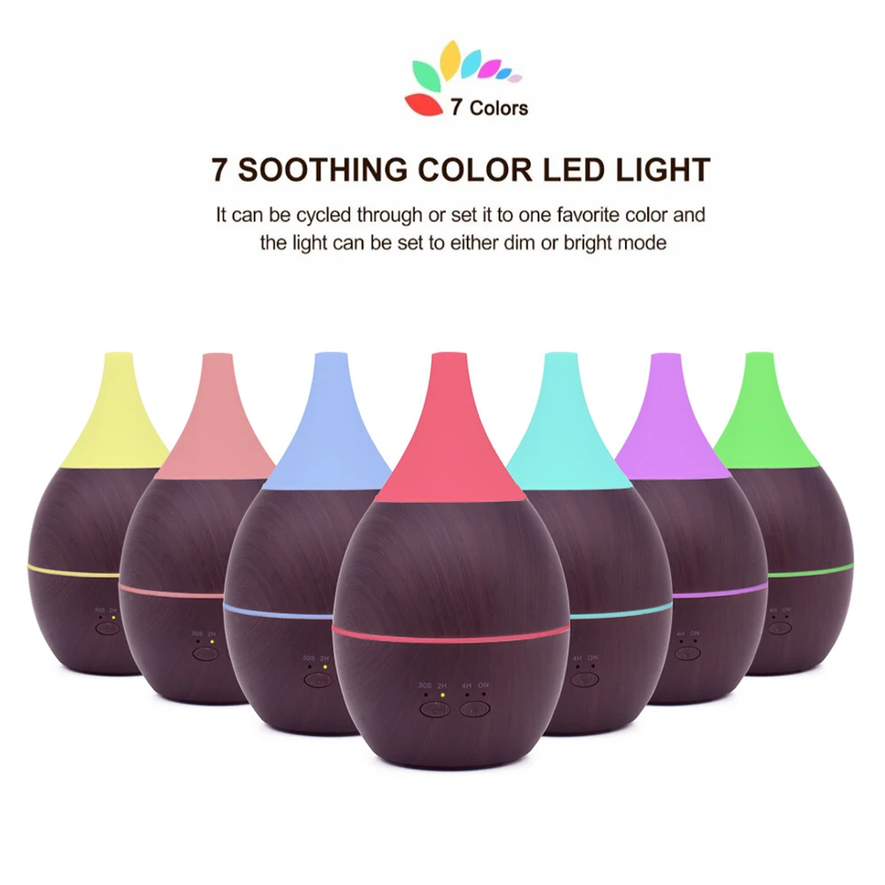 

300ML Wooden Bottle Air Humidifier Household Ultra-quiet Aroma Diffuser DC24V Ultrasonic Essential Oil Diffuser Mist Maker