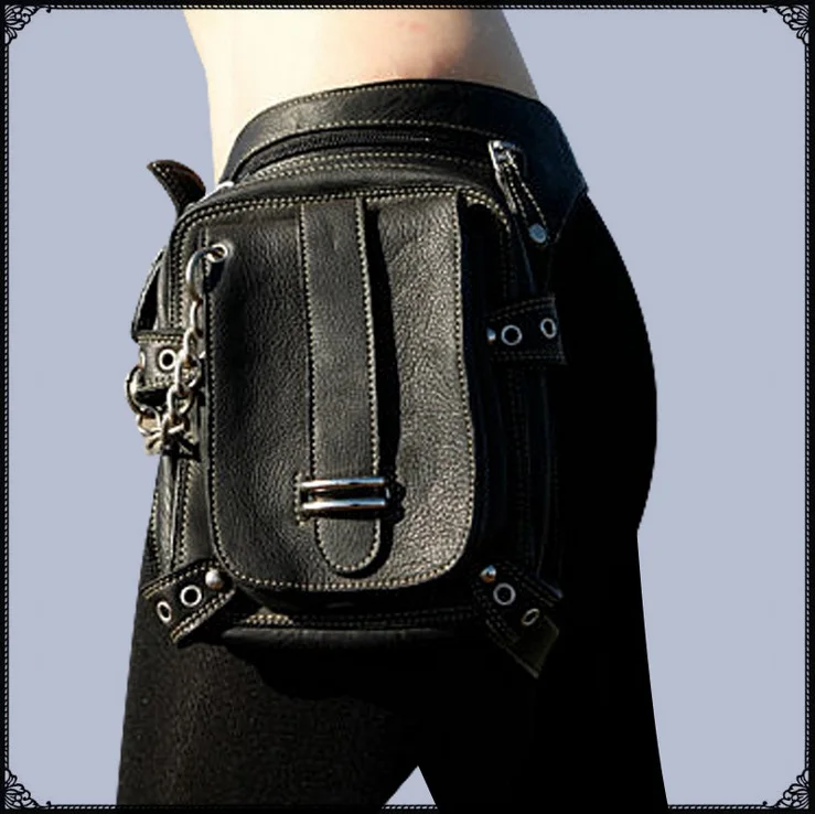 Casual Waist Bag Women PU Leather Punk Waist Bag Solid Bolsas Feminina Zipper Waist Packs Women Messenger Bags