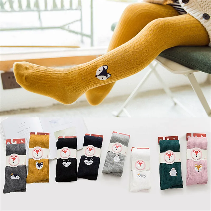 

BalleenShiny New Baby Girl Thick Tights Pantyhose Cute Cartoon Animal Collant Stockings Knitted Warm Sweet Kids Soft for girls
