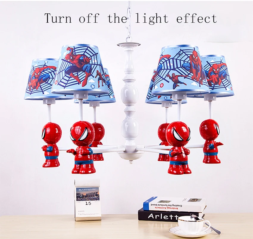 Мультфильм Дизайн одежды человек-паук кулон лампы мальчиков Спальня светильник для детской комнаты современный простой светодиодный