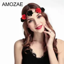 Bohemia Handmade Floral Headband Women Flower Crown Wedding Garland Hair Accessories Girls Flower Hairband Bridal Headdress 2017 new pearls chiffon flower headband girls hairband bohemian crown tiara floral golden leaves bandeau turban hair accessories