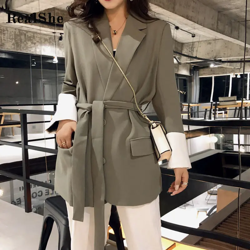 RealShe 2018 Women Autumn Suit Jacket Female Work Office