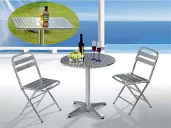 Открытый алюминиевый складной стол и стул набор для отдыха на открытом воздухе стол и стул