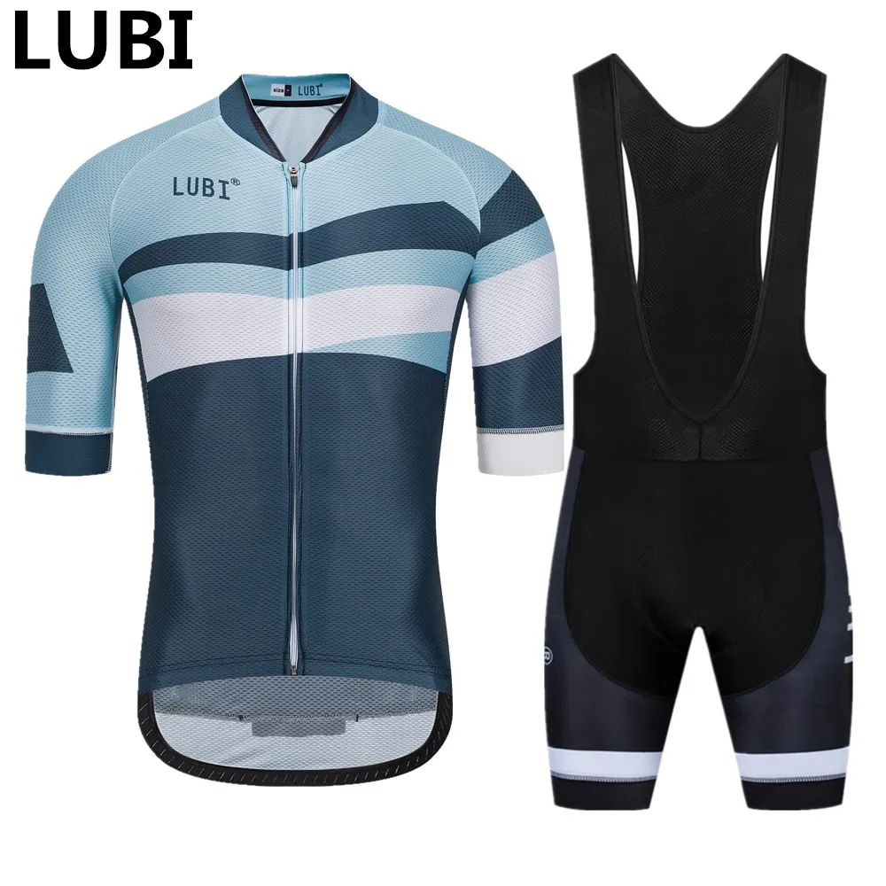 

LUBI 2019 Men Summer Pro Cycling Jersey Set Quick Dry Wear Gel Pad Shockproof MTB Tights Clothes Kits Bike Clothing Road Suit