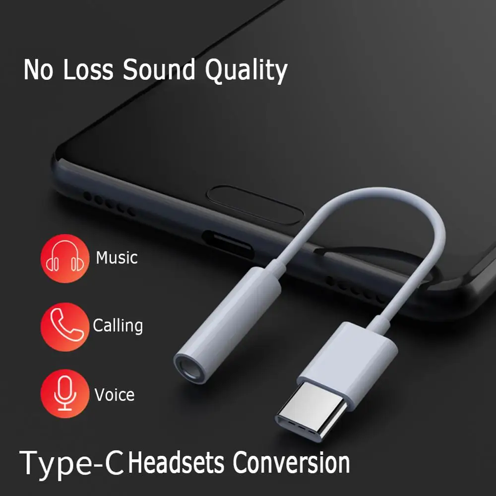 

USB Type C to 3.5mm Earphone Headphone Cable Adapter USB-C to 3.5mm Jack Aux Cable for Letv 2 2pro max2 Pro for Xiaomi 6 Adapter