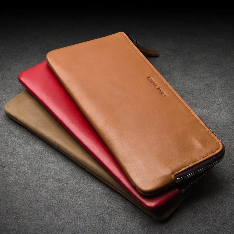 

QIALINO 2017 New Wallet Cover for Huawei Ascend Mate 8 Handmade Genuine Leather Case for Huawei Ascend Mate 7 slots for cards