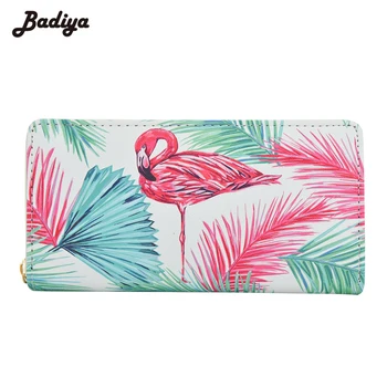 

Badiya Fashion Flamingo Printing Long Wallet Lovely Cute Girls Clutch Card Solts Coin Purse Phone Case Female Carteira
