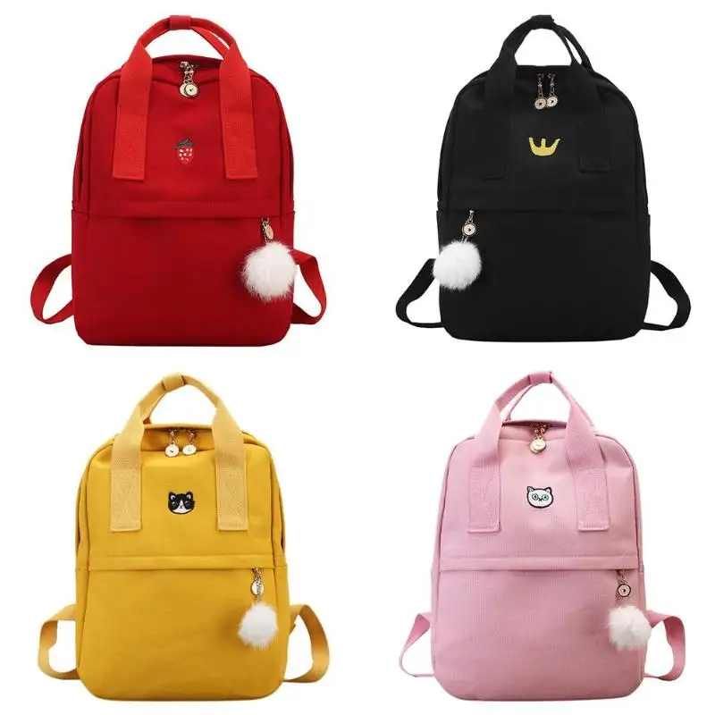 Холщовые повседневные женские рюкзаки для девочек, школьные сумки для подростков, винтажные сумки на плечо для студентов на молнии, сумки для книг, дорожная сумка для улицы Mochila