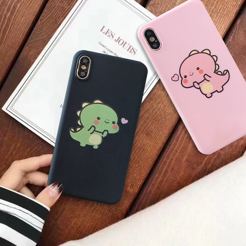 Милый мультяшный чехол JAMULAR с динозавром для iPhone X XS MAX XR 7 8 6s Plus мягкий силиконовый