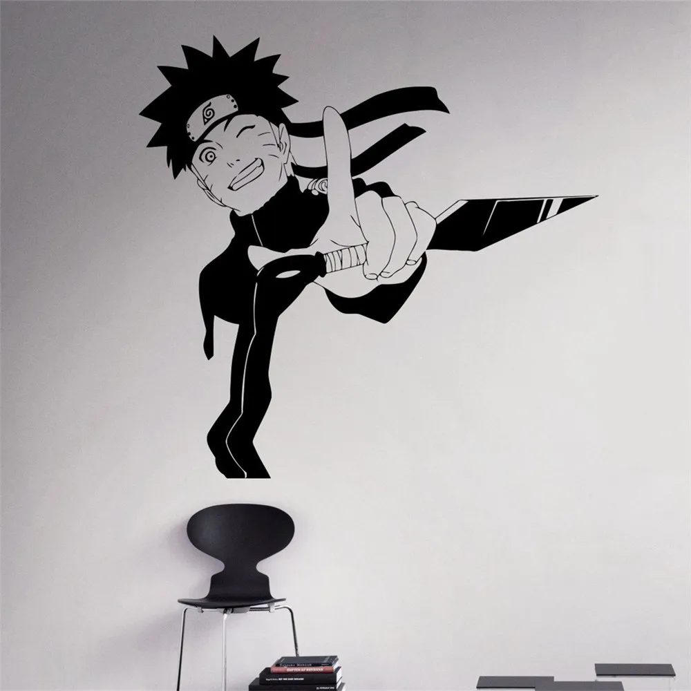 naruto wall decal japanese manga wall vinyl sticker anime style home interior removable decor custom decals t352 in wall stickers from home garden on