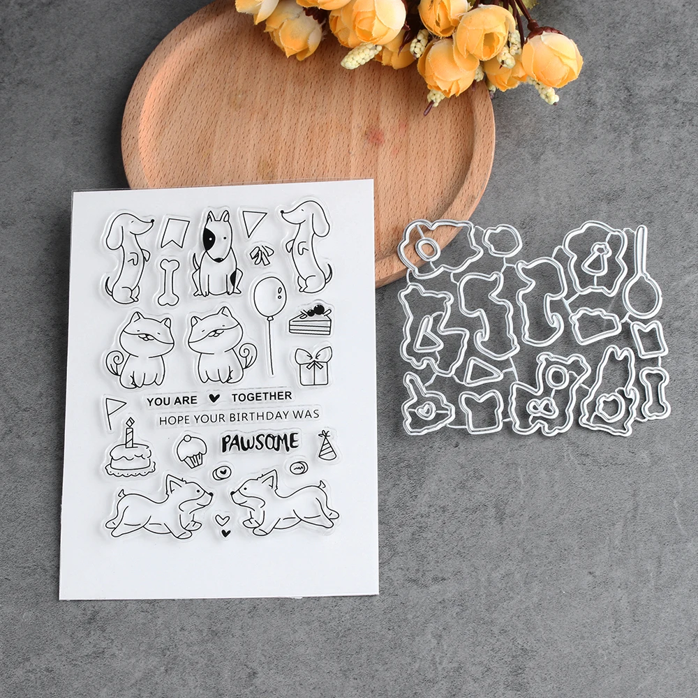 

DIY Birthday Dog Metal cutting dies stencils and stamps for DIY Scrapbooking Scrapbook Paper Album Craft Dies
