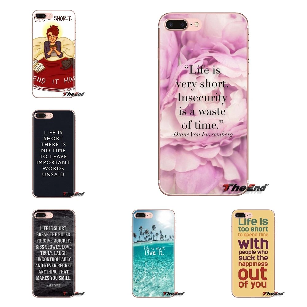 TPU Bag Case For Huawei Nova 2 3 2i 3i Y6 Y7 Y9 Prime Pro GR3 GR5 2017 2018 2019 Y5II Y6II life is short.love rare cherish it |
