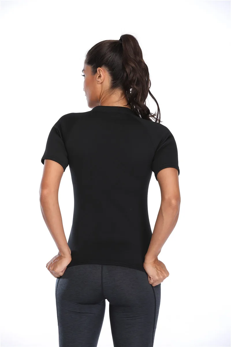 LAZAWG Women Hot Neoprene Vest Slimming Sweat Top Short Sleeve Workout Thermo Top Sauna Sweat Shirt Fat Burn Tops Weight Loss assets by spanx