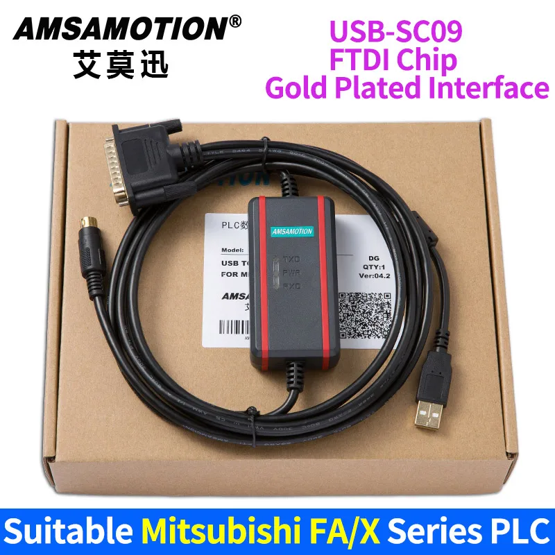 USB-SC09 подходит Mitsubishi FX/серии PLC Кабель для программирования USBSC09 FTDI тип высокое качество с 1 год Warrenty