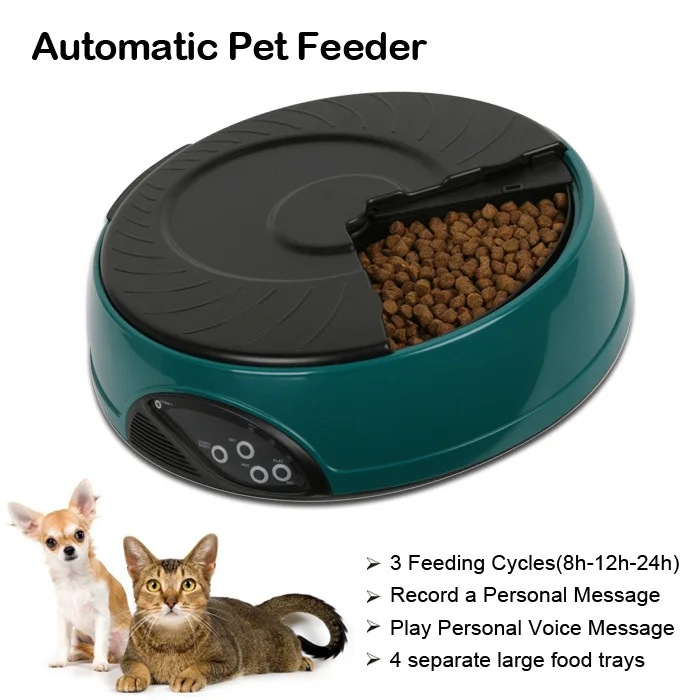 Pet Mate 4 Meals Large Volume Digital Timer Record Feeder