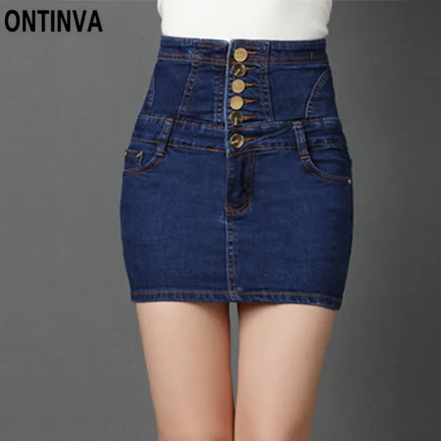 Aliexpress.com : Buy High Waisted Mini Denim Skirts Women Sexy Package ...