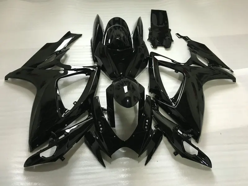 Мотоцикл обтекатель комплект для SUZUKI GSXR600 750 K6 06 07 GSXR 600 GSXR750 2006 2007 ABS все черный глянец обтекатели комплект+ подарки SB38
