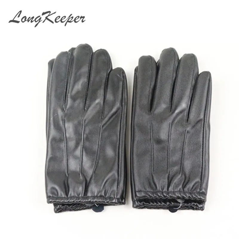 Women's Full Finger Gloves Female PU Leather Driving Fashion Solid Winter Thick Warm For Men G243