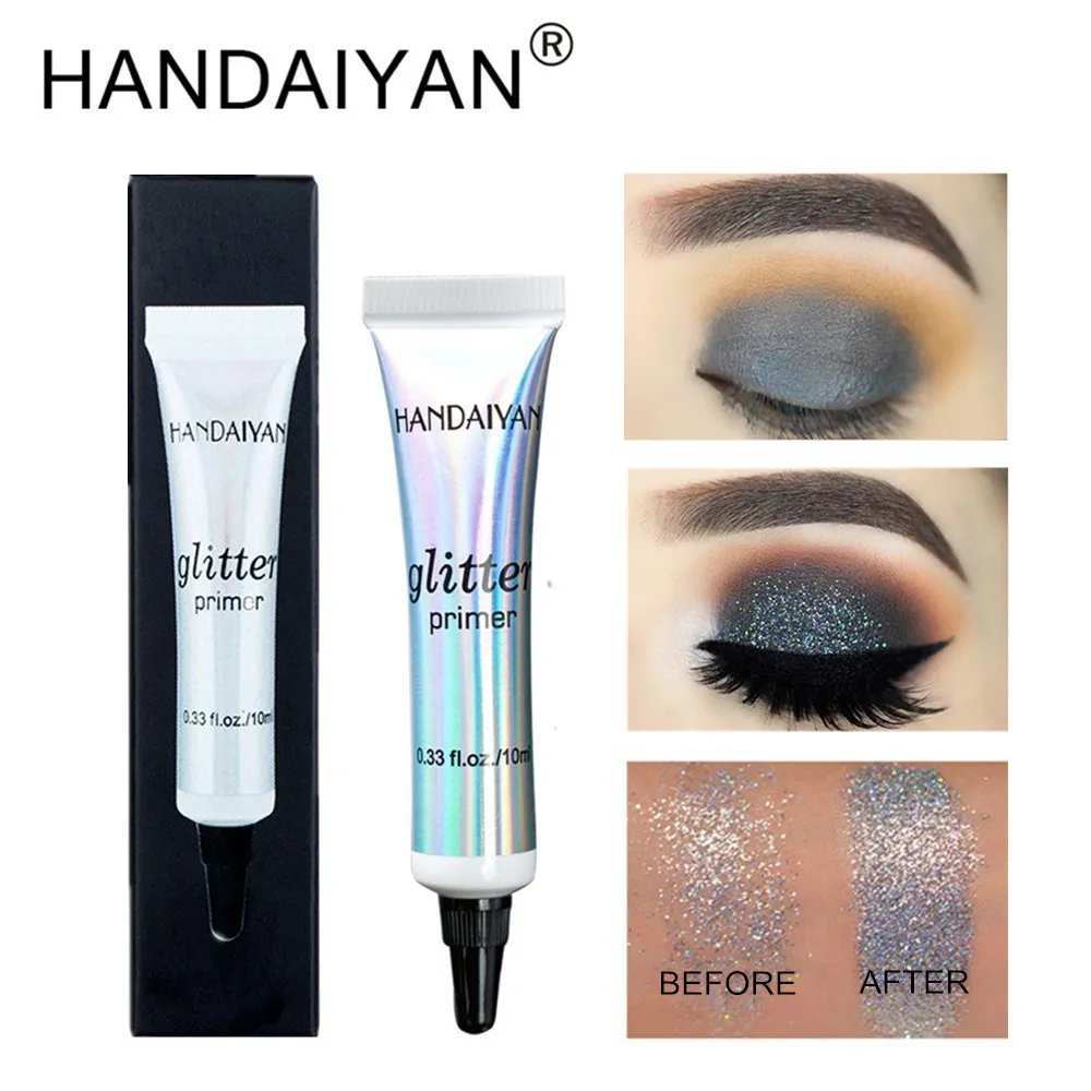 

HANDAIYAN 10ml Glitter Primer Maximized Eyeshadow Color Eye Base Makeup Cream Long Lasting Milk Texture Natrual Primer Maquiagem