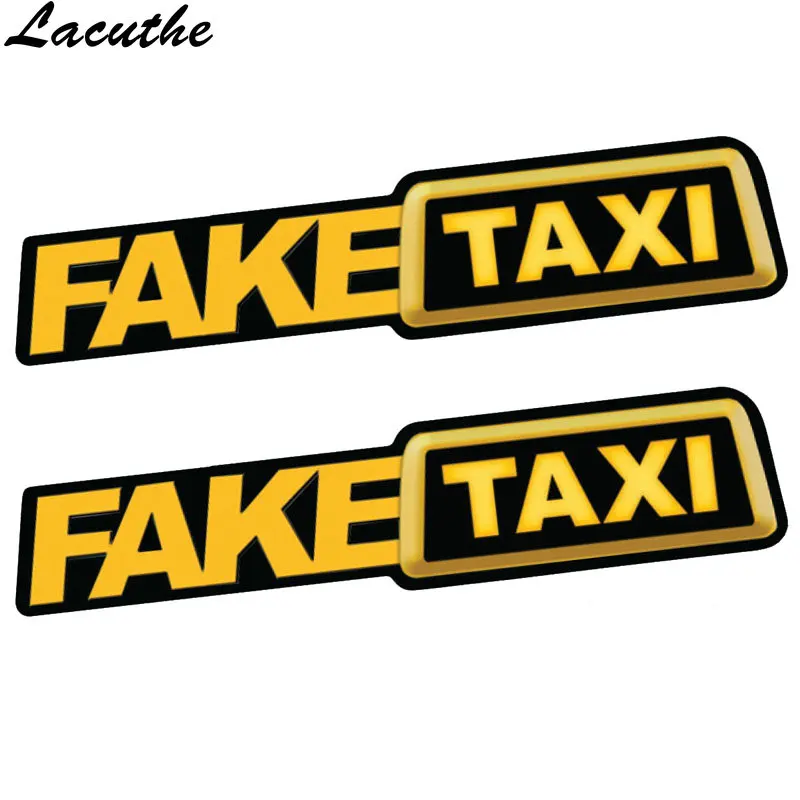 

Car Styling 20CM*4.3CM 2X FAKE TAXI Reflective Funny Car Sticker Decal Car Window Decal Car Accessories