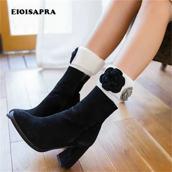 

[EIOISAPRA]1 Pairs New Flower Socks Women Short Knitting Socks Leg Warmers Boot Cover Meias Elastic Calcetines Mujer